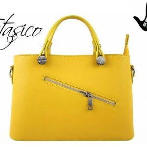 Italian Leather Bag Handmade In Italy Yellow Purse